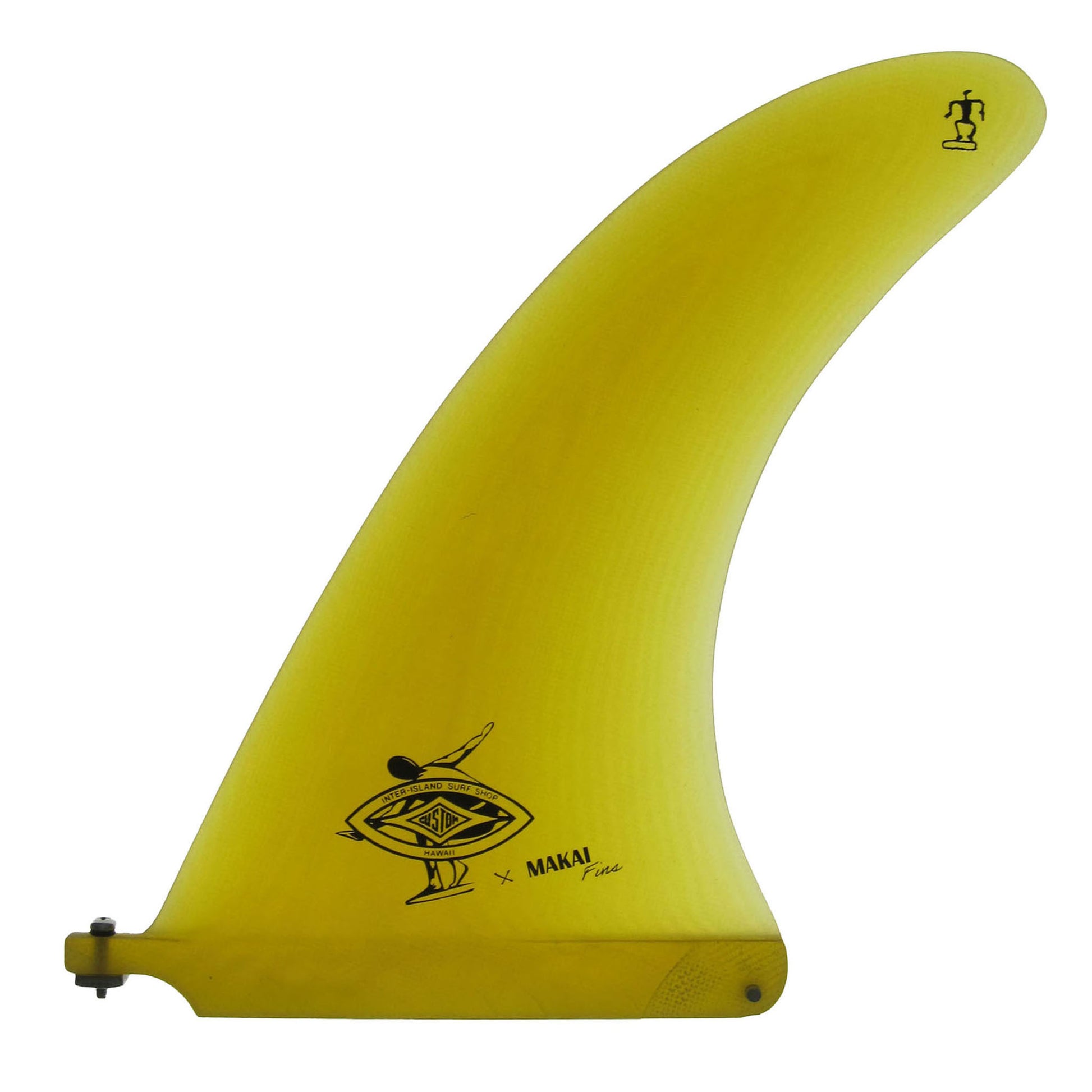 Hang Loose 10" Single Fin  - Yellow - Makai Fins