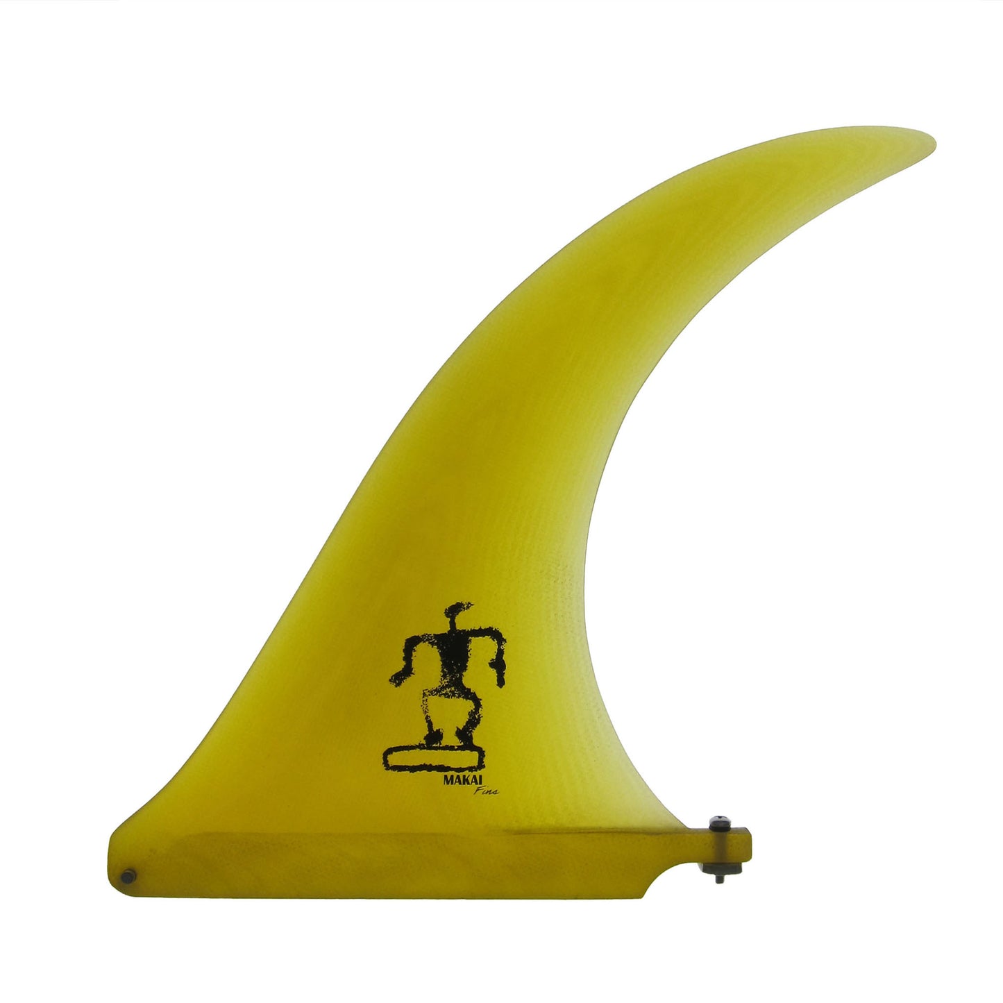 Sickle Flex 9.5" Single Fin - Yellow - Makai Fins